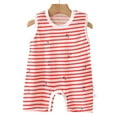 thumbnail image 4 of Nwiuh Newborn Baby Boys Sleeveless Romper One Piece Straps Overalls Jumpsuit Summer Clothes (Hot Pink, 0-6 Months), 4 of 4