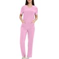 thumbnail image 6 of Penkiiy Women's Nursing Scrubs Set - Comfort Short Sleeve Round Neck Top with Side Pockets | Stretch Workwear Essentials, 6 of 6