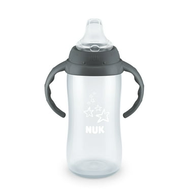 NUK Large Learner Tritan Cup, Soft Spout, 10 Ounce, Gray Star, 1 Count
