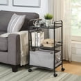thumbnail image 4 of SunnyPoint 3-Tier Rolling Utility Storage Cart – Metal, Minimalist Design, Mobile Organizer for Kitchen, Office & Home – Black, 4 of 8