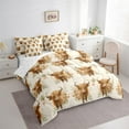 thumbnail image 4 of Manfei Highland Cattle 7-Piece Bedding Comforter Set, Vibrant Orange Groovy King Bedding Sets, Rustic Farmhouse Animal Reversible Bed Sheets, Luxury Bedroom Decor, 4 of 8