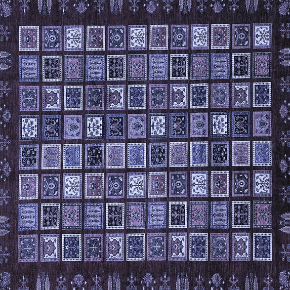 Ahgly Company Indoor Square Abstract Blue Modern Area Rugs, 5' Square