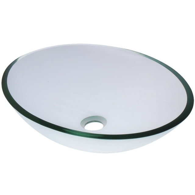Novatto TIG-8012C OVALE OVALLE Récipient en Verre Trempé Transparent pour Lavabo de Salle de Bain