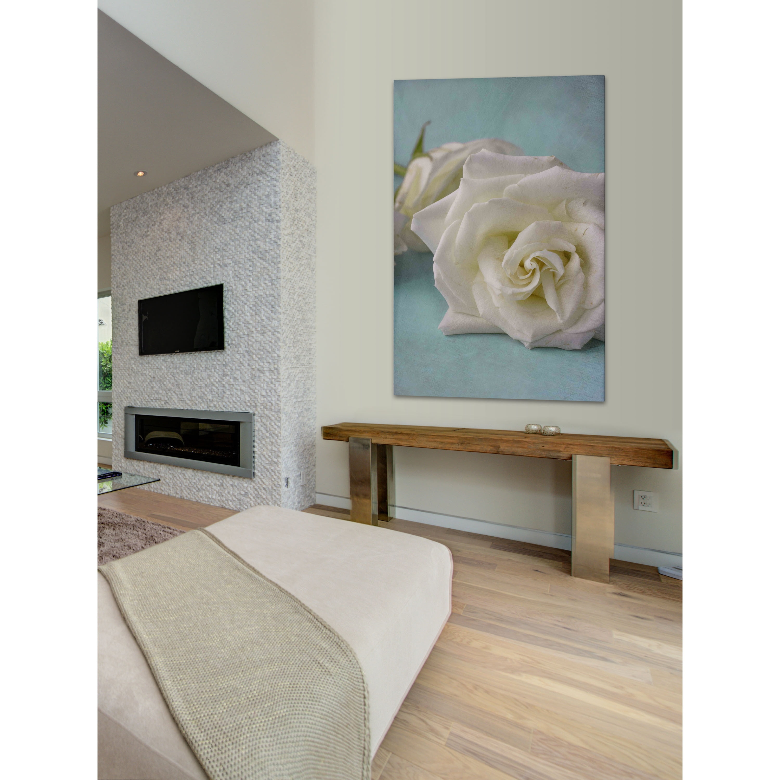 "The Original White Rose" Painting Print on Wrapped Canvas