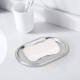 thumbnail image 5 of Jabonera con drenaje de acero inoxidable, soporte para jabonera de doble capa para baño y cocina (1 unidad, plateado), 5 of 5