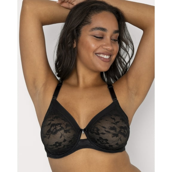 Curvy Couture No Show Lace Unlined Underwire Bra