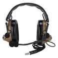 thumbnail image 3 of Auriculares militares con reducción de ruido de 7 mm, auriculares de montaje en la cabeza militares con micrófono desmontable, color marrón, 3 of 12
