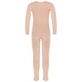 thumbnail image 3 of Rswnyirn Kids Girls Fleece Lined Thermal Underwear Long John Set Ballet Dance Undergarments Nude A 8, 3 of 8