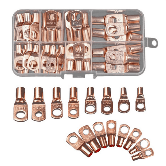 70pcs Wire Lug Connector Ring SC6-25 Copper Connectors Bare Cable Kit