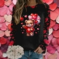 thumbnail image 2 of Valentine's Day Sweatshirt for Women 2026 Love Heart Graphic Pullover Crewneck Long Sleeve Tops Valentines Sweatshirt Black L, 2 of 5
