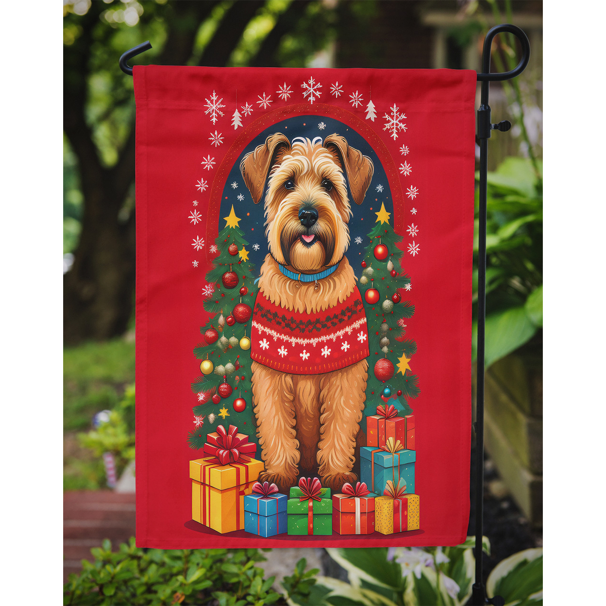 Wheaten Terrier Holiday Christmas Garden Flag 11.25 in x 15.5 in