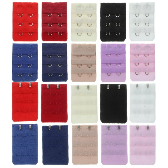LEORX 20 Pcs Bra Extenders 4 Hook Bra Buckle Bra Extension Bands Miss 5.00X3.20X0.30CM