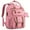 Pink, variant on Expandable Diaper Backpack 6-8gal for Moms Dads, TSA-Approved Baby Bag with Changing Pad & Stroller Straps, Durable Polyester Travel Backpack Grey