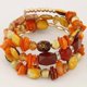 thumbnail image 1 of Xiao Hua Pulseras de cuentas irregulares multicapa estilo bohemio retro de verano con dijes de flores, joyería étnica para mujer, color naranja, 1 of 4