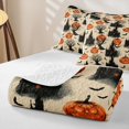thumbnail image 4 of Manfei Cartoon Skull Quilt King,Minimalist Bat Halloween King Coverlet Set,3pcs,1 Bedspread and 2 Pillowcases, 4 of 7