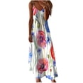 thumbnail image 2 of Nmnitkp Women's Summer Maxi Dress Casual V-Neck Sleeveless Bohemian Spaghetti Strap Floral Long Maxi Dress with Pockets S-2XL, 2 of 5
