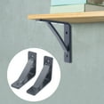 thumbnail image 5 of 2Pcs Shelf Bracket L Shape Metal Corner Rack Bracket Brace Shelf Right Angle Bracket Black, 5 of 16