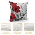 thumbnail image 4 of Creowell  Black Red Flower Pillow Covers Love Pillow Covers Decorative Square Throw Pillow Covers Couple Cushion Cases Home Decor for Sofa Bedroom Car, 4 of 5