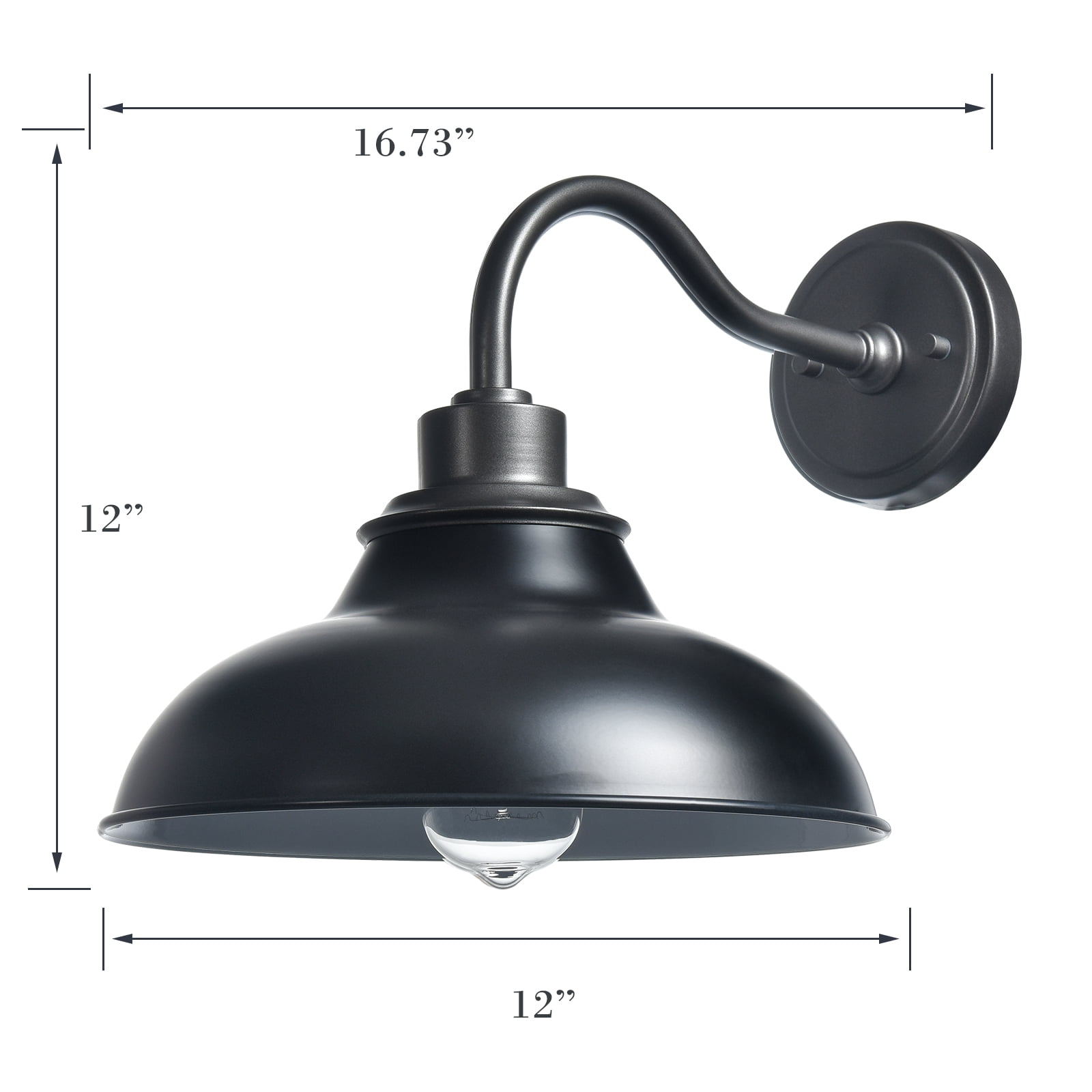 Vigoleno Black Gooseneck Wall Sconces Farmhouse Barn Light 1-Light