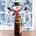 thumbnail image 2 of Decka Christmas Wine Glass Holder Wine Racks Counter top Freestanding Metal, Uniquie Ornament for Home Decor & Kitchen Storage Rack, Bar, Wine Cellar, Shelves, Counter, Cabinet, Pantry (Snowman), 2 of 4