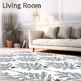 thumbnail image 2 of ODIKA 3'x5' Machine Washable Non-Slip Area Rug, Ornamental Frosted Fern Design with Subtle Snowflake Accents High Traffic Rug with Pad, White, 741461, 2 of 8