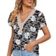 thumbnail image 1 of Blusa de encaje de guipur con escote en V XXL y mangas de pétalos con flores blancas sobre fondo negro, perfecta para una cita, 1 of 6