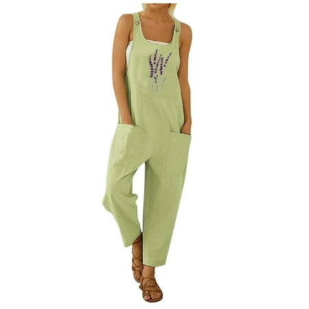 

Womens Jumpsuit Clearance Casual Leisure Relaxed Loose Bib Pants Coverall Sling Button Bodysuit One-Piece Leotard White Pants for Women Fancy Jumpsuits for Women Green 3Xl