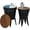 Black, variant on YANGLI Farmhouse Accent Side Table, Rustic Antique Galvanized End Coffee/Cocktail Table, Storage Metal Bin with Round Wood Lid Set of 2, Black