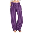 thumbnail image 6 of Women's Wide Leg Pants with Pockets High Waist Adjustable Knot Loose Casual Trousers Business Work Casual Pants, 6 of 9
