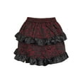 thumbnail image 3 of Red/Black Brocade Ruched Bustle Skirt, 3 of 3
