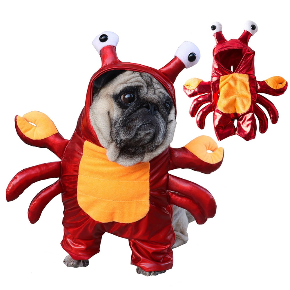 Dog Cat Crab Costume, Pet Halloween Cosplay Dress, Puppy Red Hoodie
