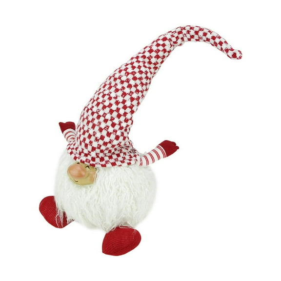 Northlight 25" Red and White Cheerful Charlie Sitting Santa Gnome Christmas Tabletop Figurine