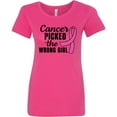 thumbnail image 3 of Inktastic Breast Cancer Awareness Cancer Picked the Wrong Girl Women's T-Shirt, 3 of 5