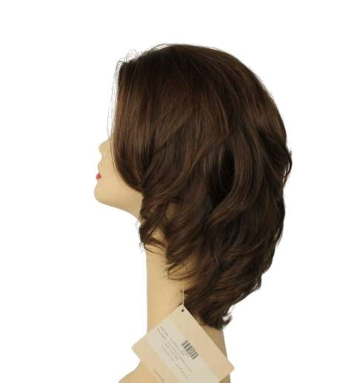 European Human Hair Freeda Wig Shlomit Brown With Reddish Highlights Skin Top Size L