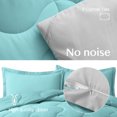 thumbnail image 5 of Peace Nest 3-Piece Lightweight Solid Reversible Quilted Down Alternative Comforter and Shams Bedding Set, King, 5 of 6