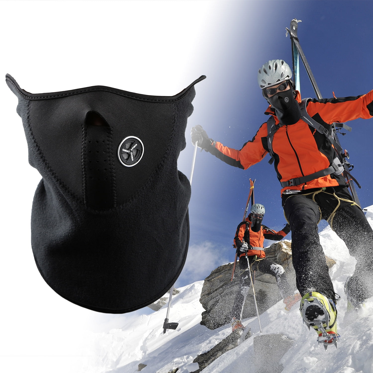 iMounTEK Cold Weather Lightweight Ergonomic Neck and Face Mask With Air