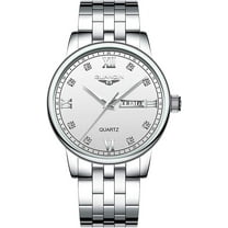 GUANQIN Brand Men Analog Waterproof Vintage Clock Quartz Stainless Steel Calendar Week Luminous Wrist Watch Sapphire Crystal Rhinestone
