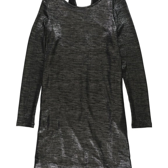 bar III Womens Silver Metallic Shift Dress, Metallic, XX-Small
