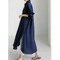 thumbnail image 3 of Datmelove Women's Spring Button Down Linen Shirt Dress Summer Flowy Side Slit Maxi Shift Dress, 3 of 4