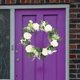 thumbnail image 4 of Corona de puerta delantera, corona artificial, corona de rosas, corona de primavera y verano, corona de boda para granja, porche, 4 of 9