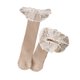 thumbnail image 1 of Calcetines hasta la rodilla para niña Calcetines largos con ribete de encaje con patrón de puntos de algodón suave para niños Caqui, 1 of 5