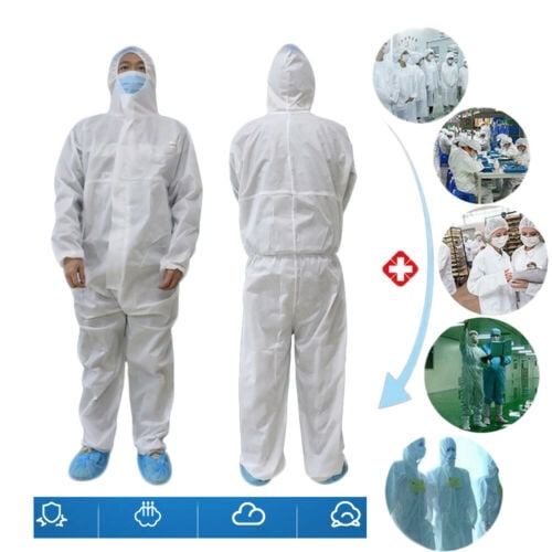 Pudcoco Coverall Disposable Antiepidemic Antibacterial Plastic Closures Isolation Suit Prevent
