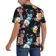 thumbnail image 2 of Hirioo Hibiscus Rose for Men's Baseball T-shirt Shirts Short Sleeve Casual Summer Button Stretch T Shirts,Size S-4XL-Medium, 2 of 7