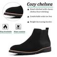 thumbnail image 2 of Men's Chelsea Boots Classic Formal Slip-On Leather Comfortable Casual Lightweight Pointed Toe Business Boots Black 10 US, 2 of 7