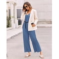 thumbnail image 3 of Ekouaer Jumpsuits for Women Loose Sleeveless Adjustable Spaghetti Strap Romper Stretchy Wide Leg Pants Outfits with Pockets, 3 of 6