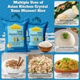 thumbnail image 2 of Asian Kitchen Crystal Sona Masoori Aged Rice 4-Pound Bag, 4lbs (1.81kg) Short Grain Rice ~ All Natural | Gluten Friendly | Vegan | Indian Origin | Export Quality, 2 of 10
