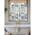 thumbnail image 4 of Eiffel Tower Bathroom Window Curtain, European Architectural Retro Hand-Painted Light Filtering Coffee Kitchen Curtains, Bedroom Living Room Curtains 2 Panel 84"x45", 4 of 6