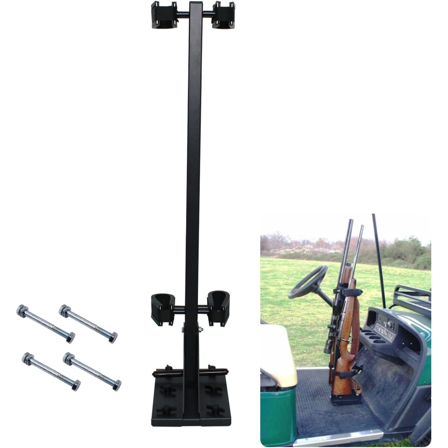 HYYYYH Golf Cart Universal Gun Rack/Stand Up Gun Holder Fits Ezgo Club