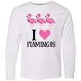 thumbnail image 3 of Inktastic I Love Flamingos Pink Bird Long Sleeve Youth T-Shirt, 3 of 5