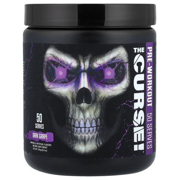 JNX Sports® The Curse Pre Workout Powder Dark Grape Pre Workout Mix for Energy and Focus, 50 Serves